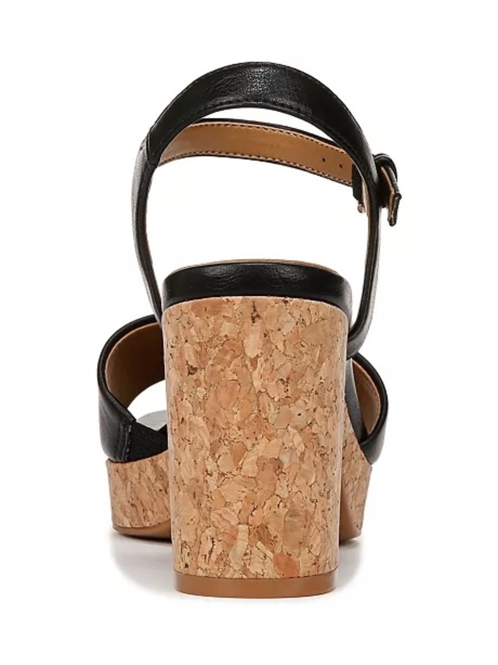 NATURALIZER $110 Women Black Lilly Cork Block Heel Platform Sandals Ankle Strap - Picture 3 of 9